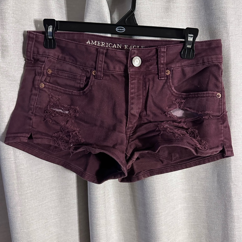 American Eagle Outfitters Women's Dark Purple Jean Shorts